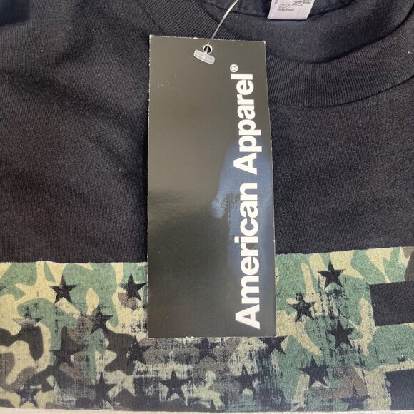 American Apparel Graphic Tshirt Mens Large Black New Camo Flag Patriotic - Picture 7 of 7